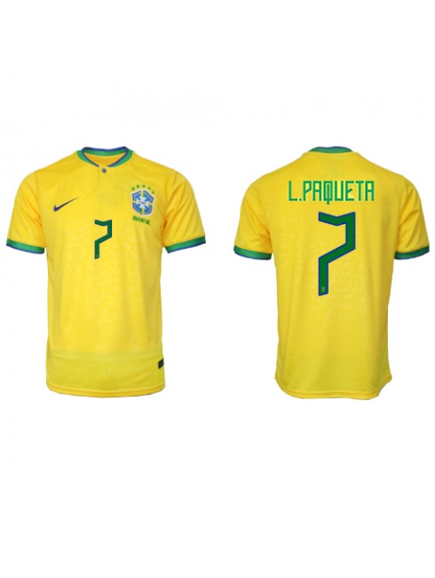 Brasilien Lucas Paqueta #7 Replika Hemmakläder VM 2022 Kortärmad